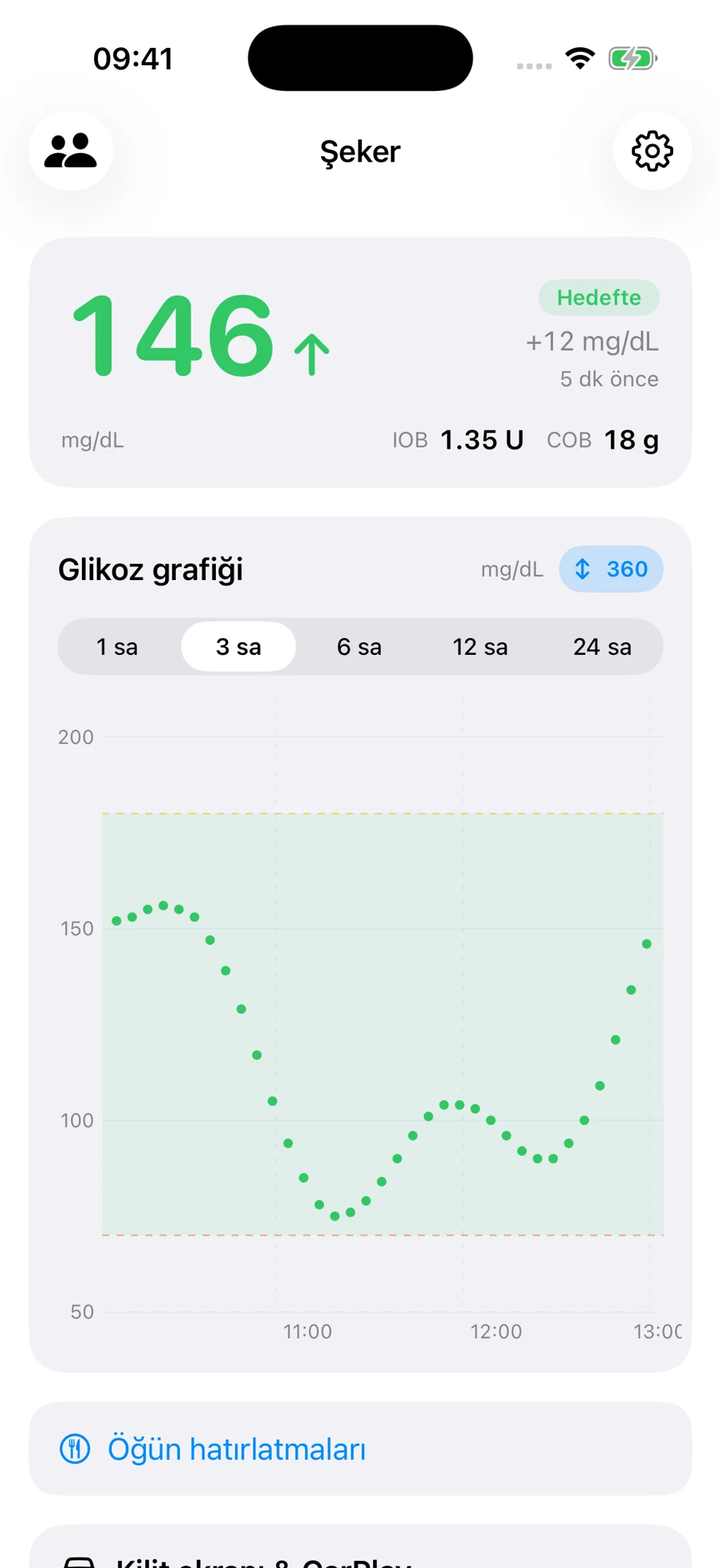 Gerçek uygulama ekranının büyük görünümü